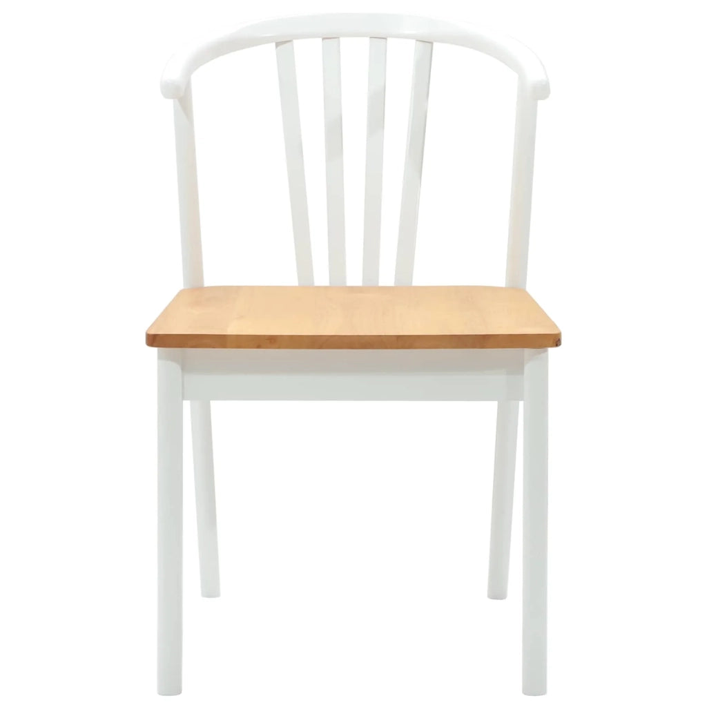 Sedia da pranzo 2 pcs bianco e naturale