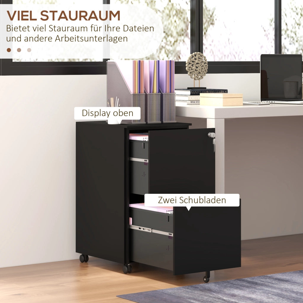 Cassettiera con ruote ¨C Minimal ¨C nero 37x43.5x67.5 cm