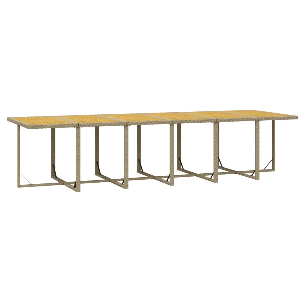 Set da Pranzo per Giardino 17pz con Cuscini in Polyrattan Beige 3095636