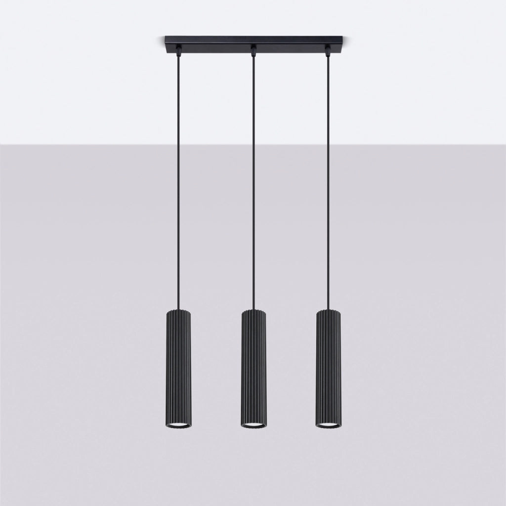 Lampada a sospensione KARBON 3L nero