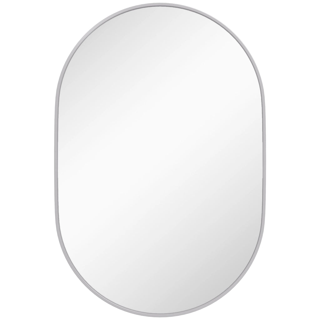 Specchio da Bagno Ovale 60x90 cm ¨C Xylo ¨C Cornice Alluminio Argento