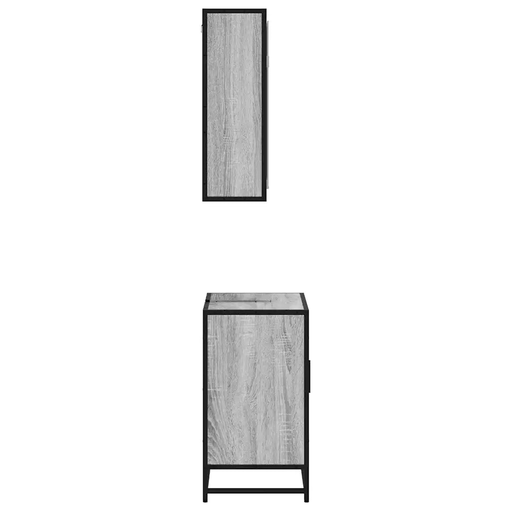 Set Mobili da Bagno 2 pz Grigio Sonoma in Legno Multistrato 3300908