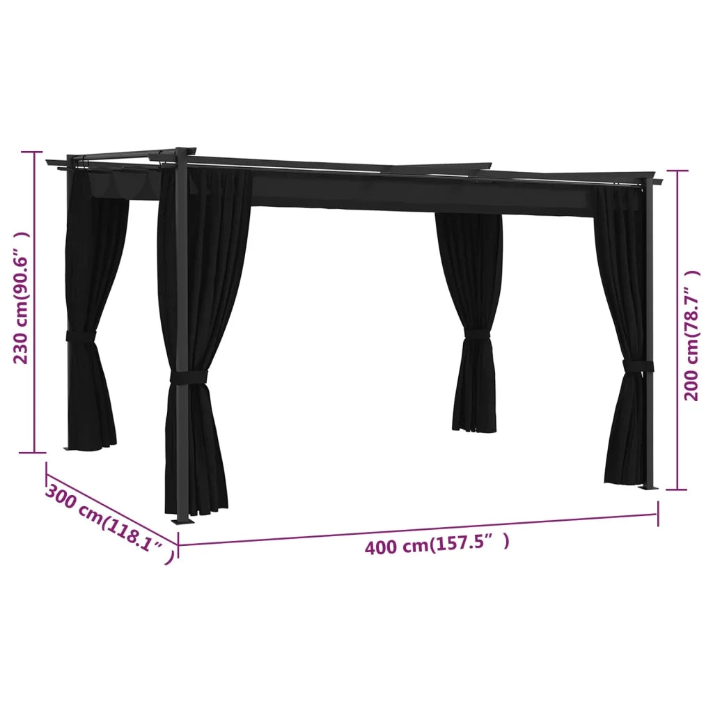 Gazebo | Pergolato 4x3 m Antracite