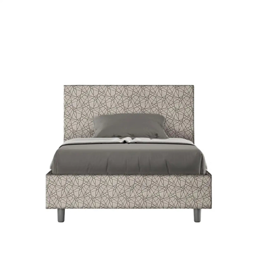 Letto una piazza e mezza senza rete imbottito 120x190 tessuto Era 2 grigio Adele