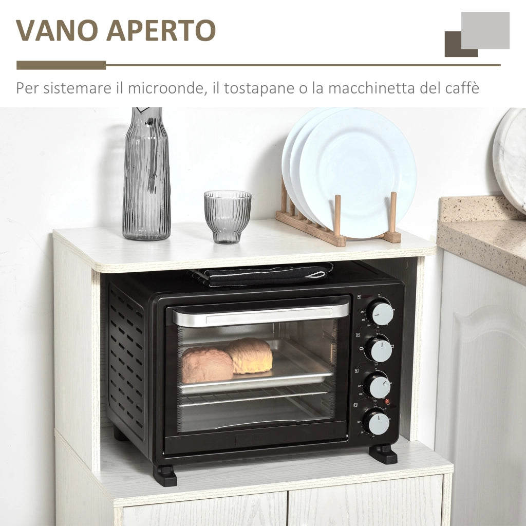 Armadio Cucina con Ruote e Ripiano ¨C Zephmum ¨C Bianco 60.4x40.3x97cm