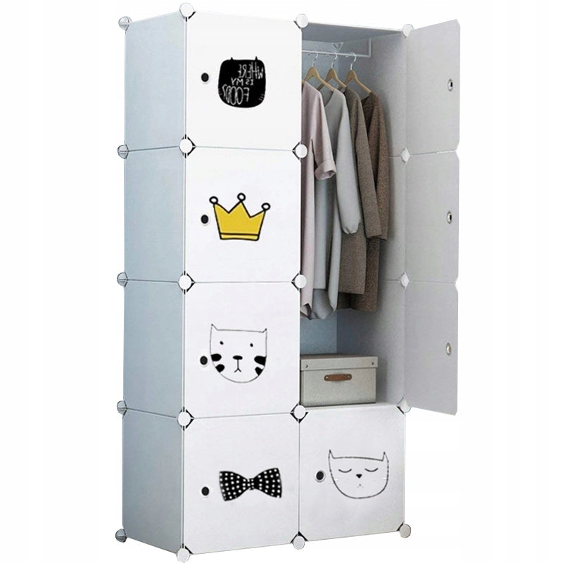 Guardaroba Componibile Bianco 147x72x37 cm Funzionale