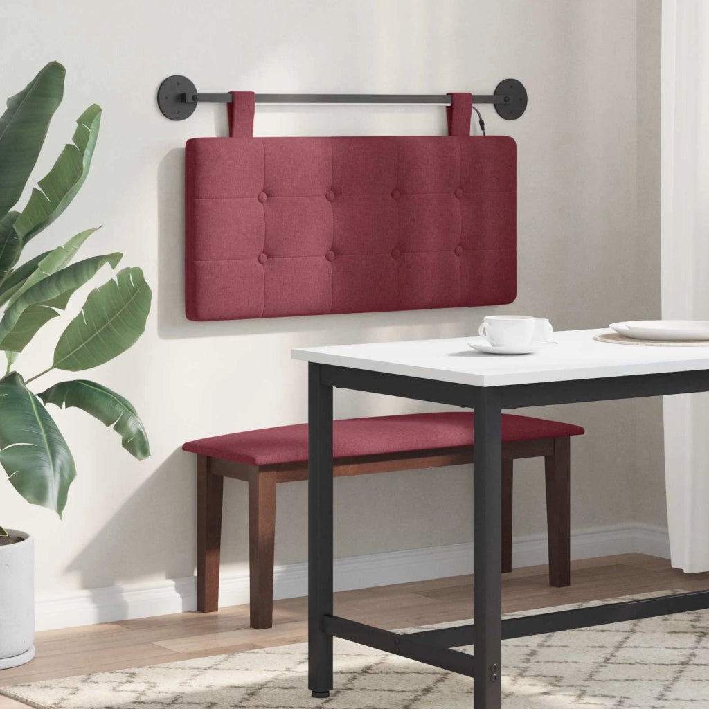 Testiera | Testata sospesa Con luce LED Rosso Vino Tessuto