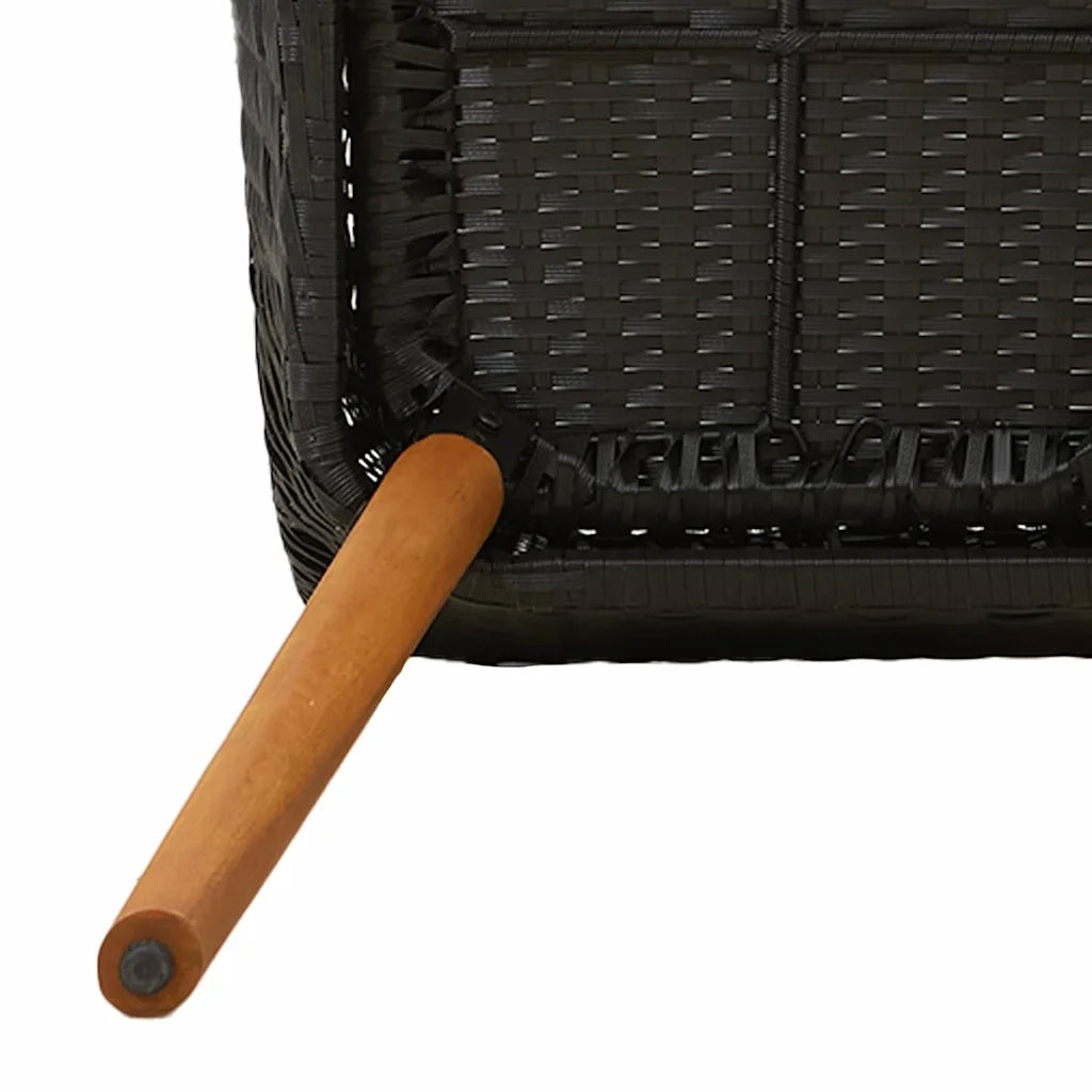 Set da Pranzo per Giardino con cuscino 9 pcs Nero polyrattan 3261676