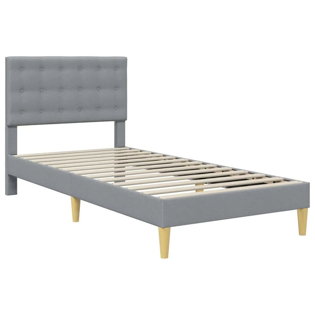 Struttura letto con materasso-Giroletto Grigio chiaro 90 x 200 cm Tessuto