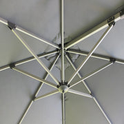Ombrellone da giardino 3x3 con telo in poliestere Grigio palo Bianco antivento mod. Darwin