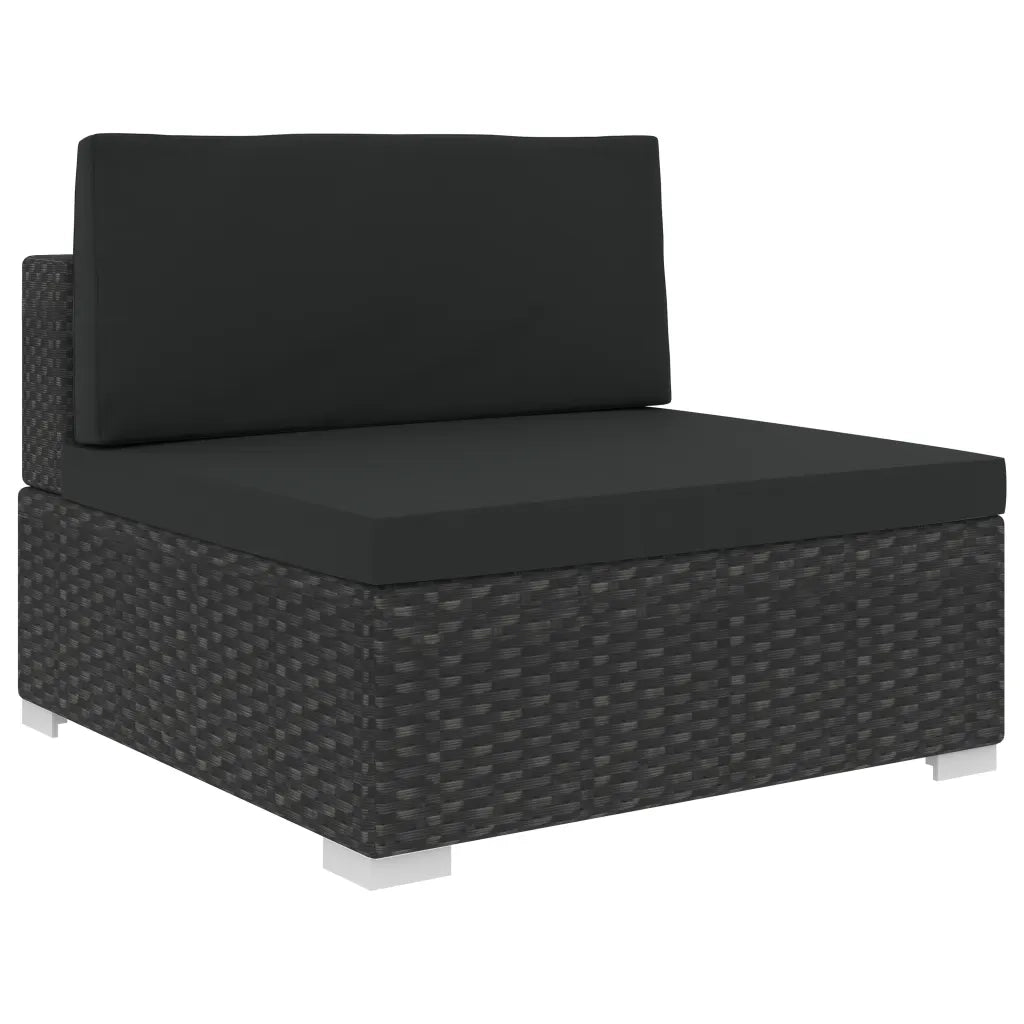 Set Divani da Giardino 8 pz con Cuscini in Polyrattan Nero