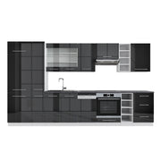 Cucina componibile Fame-Line Antracite lucido/Bianco 355 cm, PL Antracite Vicco
