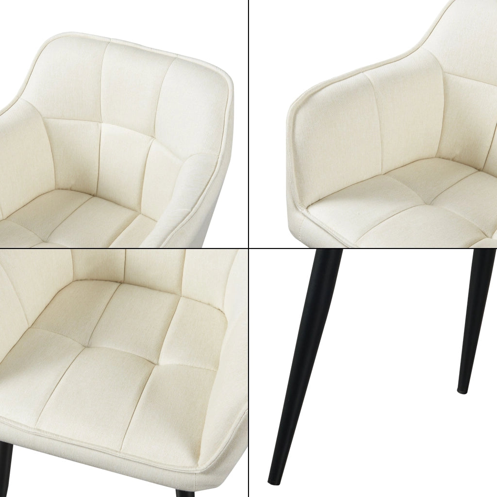 Set di 2 sedie da pranzo/soggiorno/cucina dal design moderno 81 x 57 x 53 cm beige/nero 03_0009604