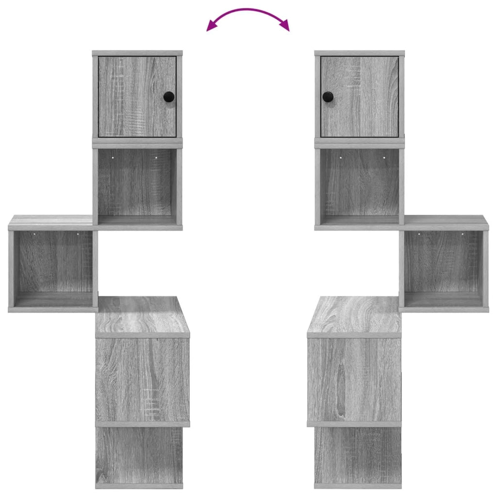 Mensola Angolare da Parete Sonoma grigio 48 x 48 x 120 cm 8012233