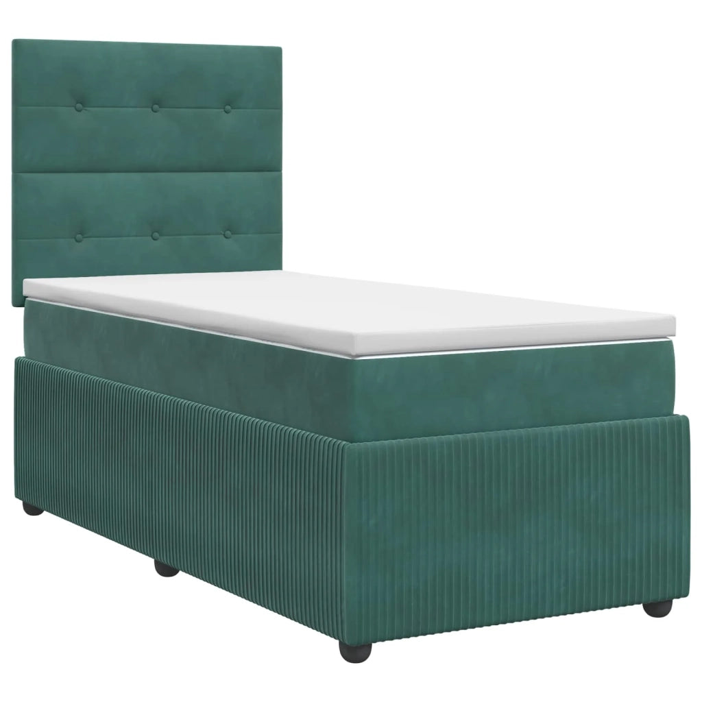 Letto box spring con materasso Verde Scuro 80 x 200 cm Velluto 3454496