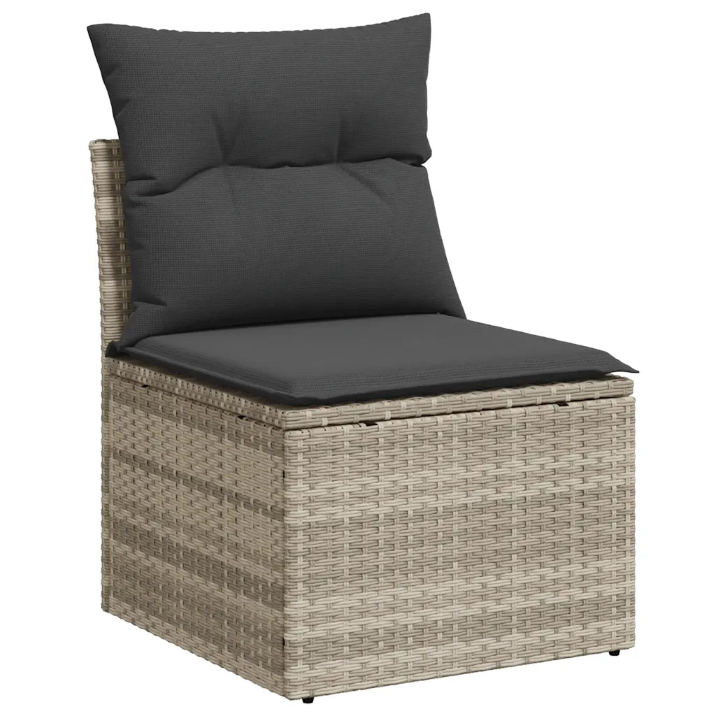 Set Divani da Giardino 7pz con Cuscini Grigio Chiaro Polyrattan 3217692