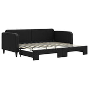 Divano letto | Sof¨¤ letto | Letto singolo Estraibile Nero 90x200 cm in Tessuto