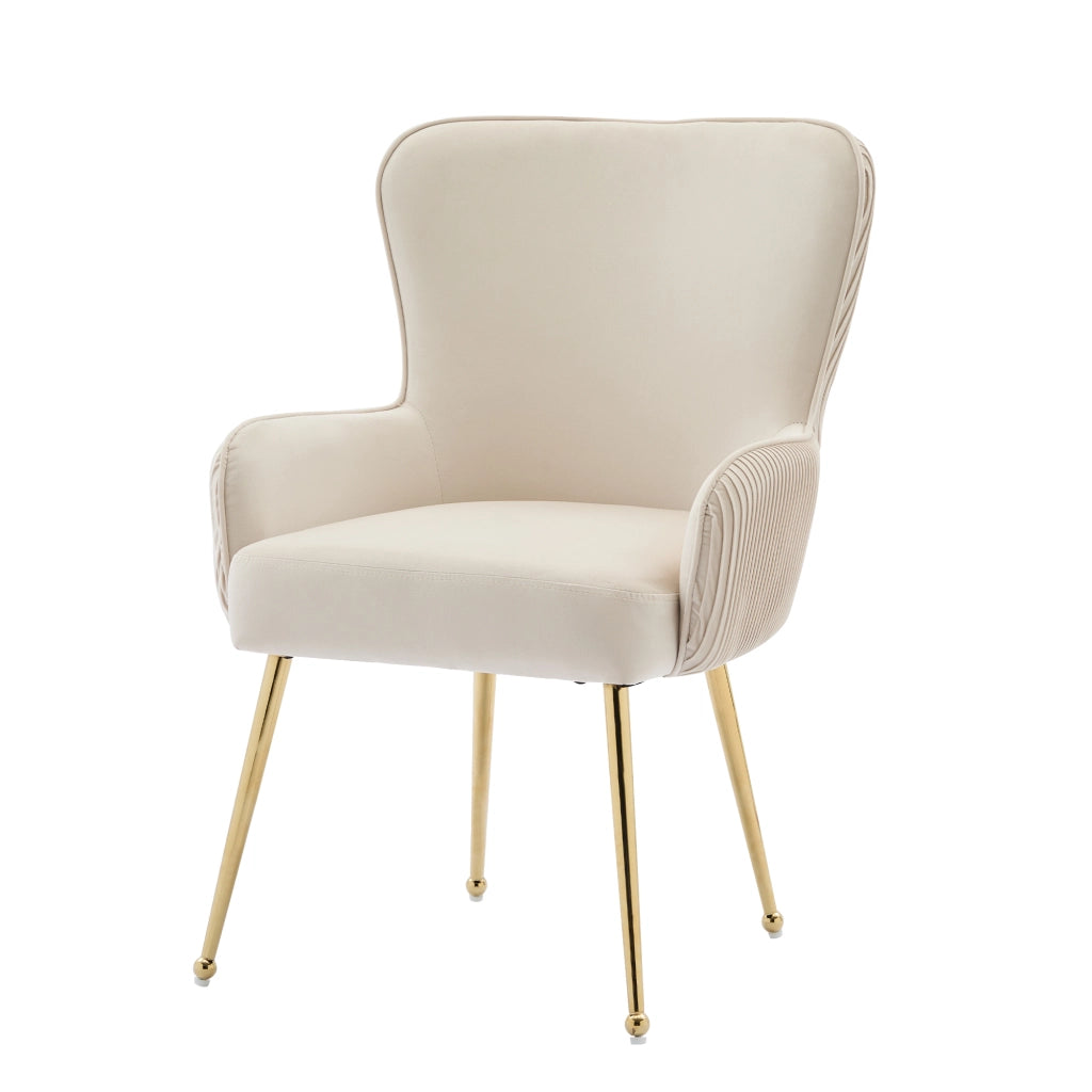 SEDIA Imbottita Set da 2 pezzi 69x58,5x56 cm Velluto Beige/Oro