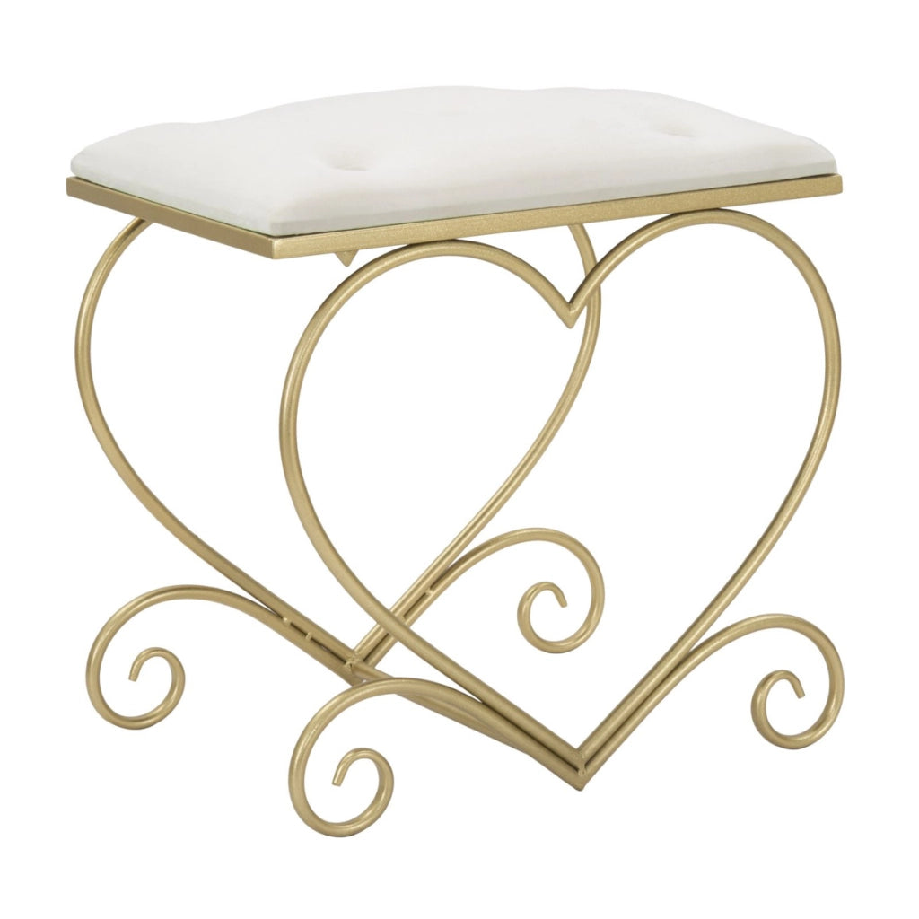 Sgabello Heart crema e gold – 50 x 37,5 x H 51,5 cm