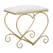 Sgabello Heart crema e gold – 50 x 37,5 x H 51,5 cm