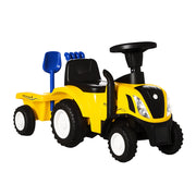 Tractor Correpasillos per Bambini con Rimorchio Estraibile ¨C zephmum ¨C Giallo 91x29x44 cm