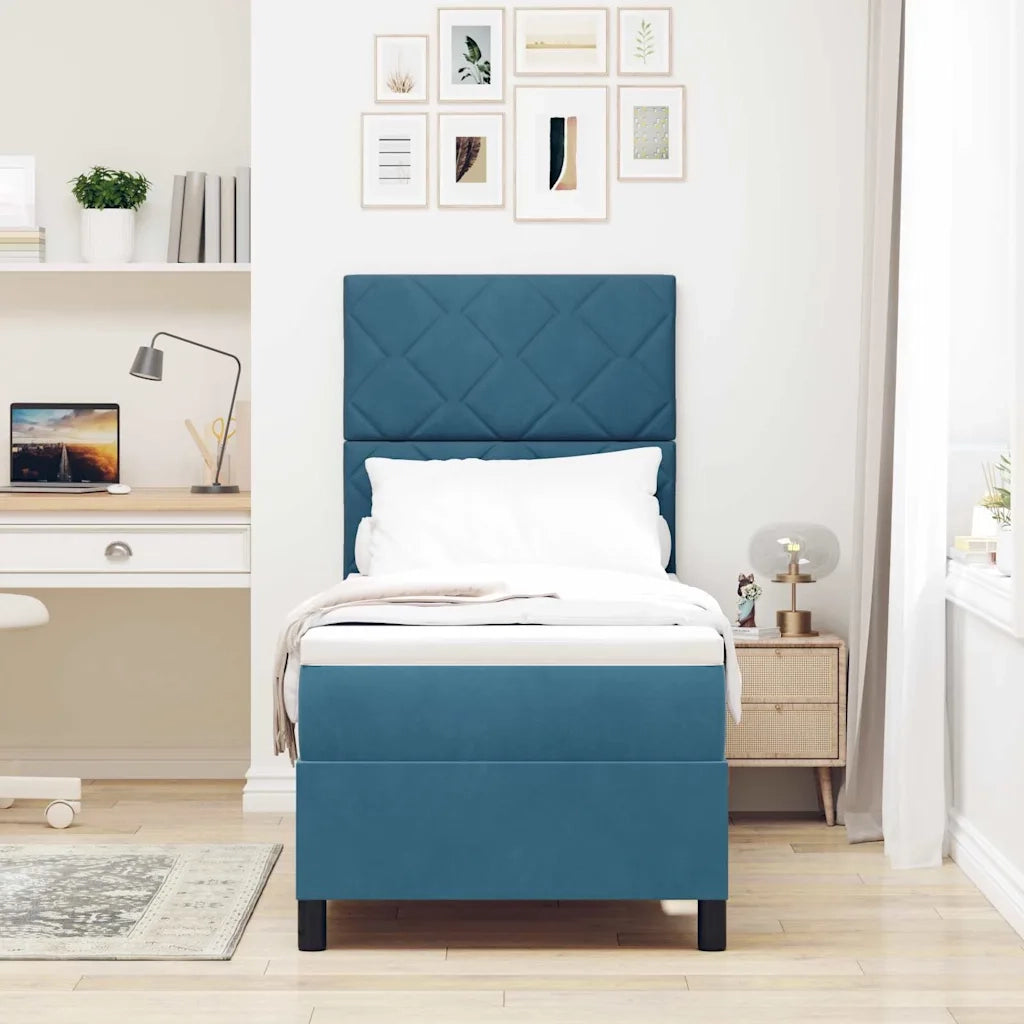 Letto a molle con testiera Blu Scuro 80 x 200 cm Velluto 3339864
