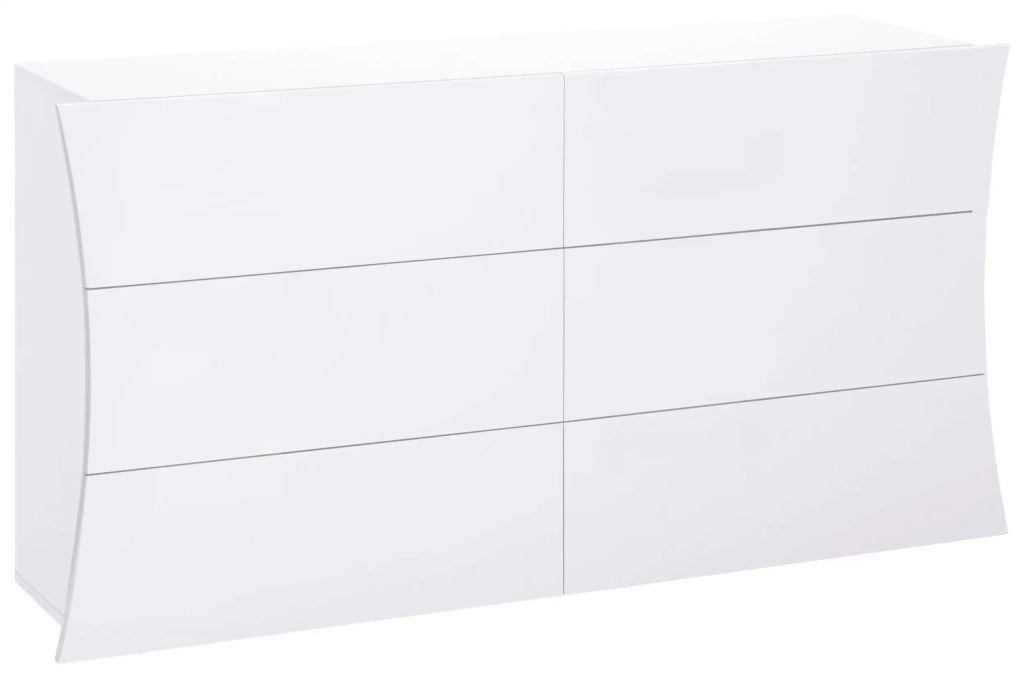 Comò cassettiera camera da letto 6 cassetti bianco lucido Arco Sideboard