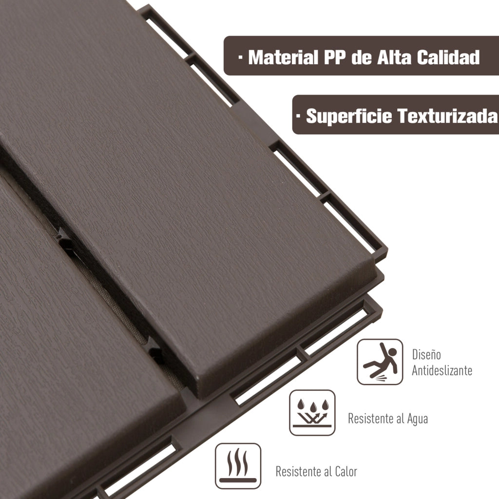 Set 9 piastrelle quadrate 30x30 cm ¨C Minimal ¨C marrone 0,81 m2