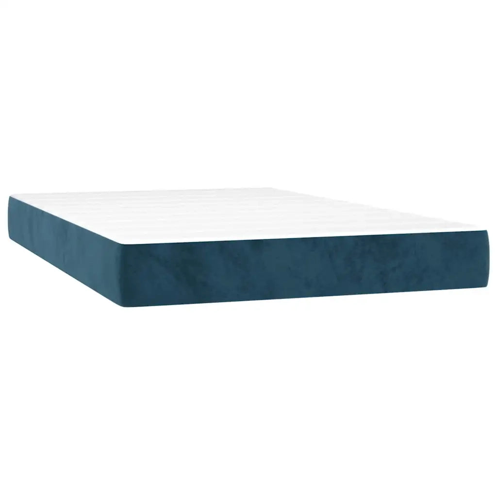 Letto a Molle con Materasso e LED Blu Scuro 120x200cm