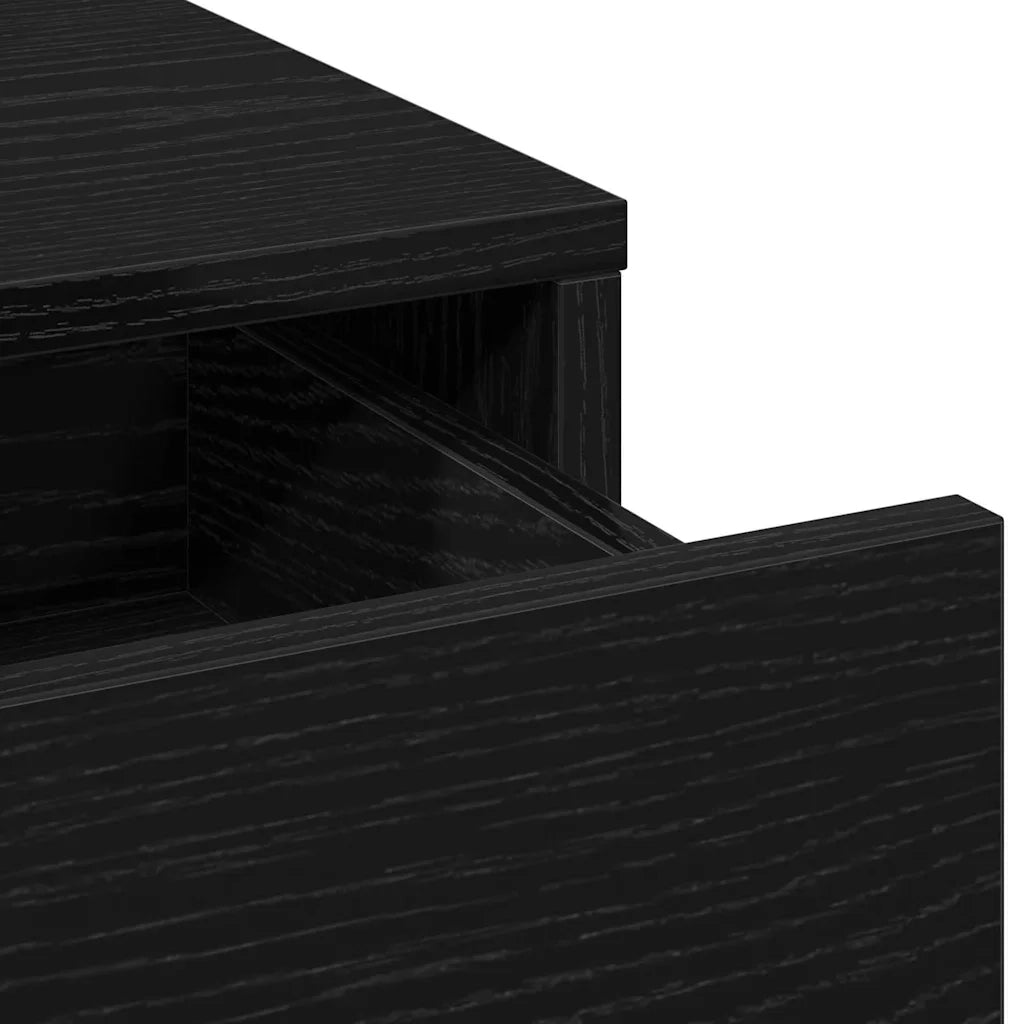 Set da tavolo da trucco con LED con cassetto 2 pcs Rovere Nero 3334273