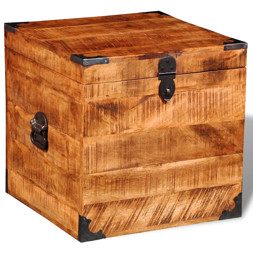 Cassapanca di Stoccaggio a Cubo in Legno Ruvido di Mango 241636