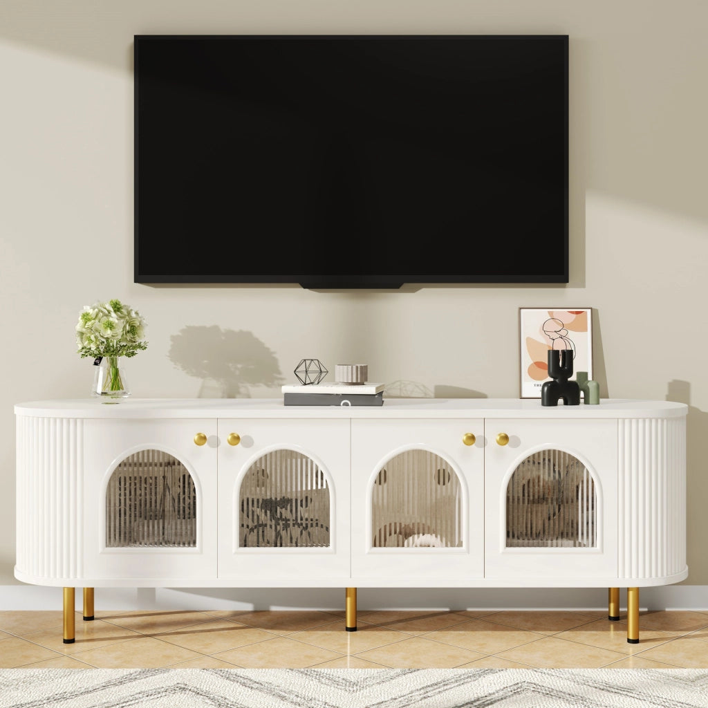 TV-Schrank Bianco+Oro in MDF Lunghezza 170 cm