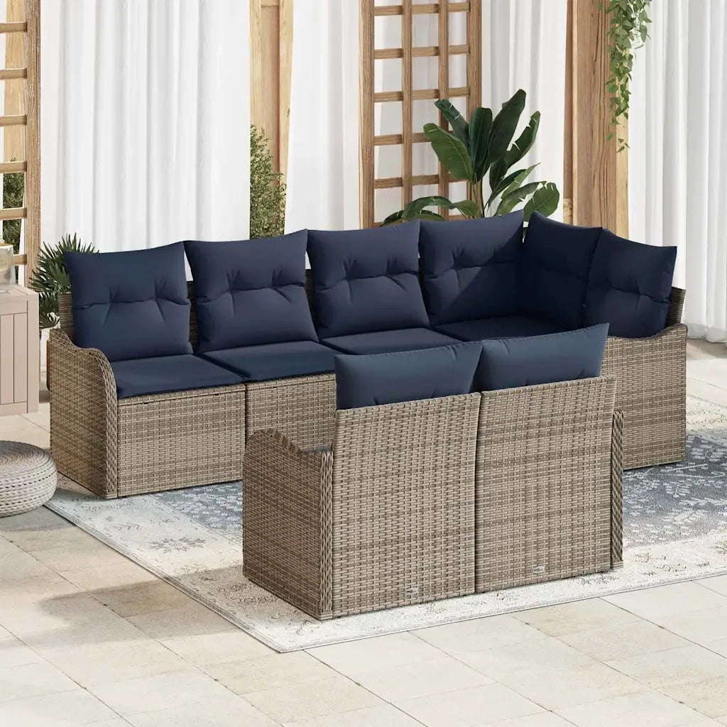 Set Divano da Giardino Grigio polyrattan 3345745