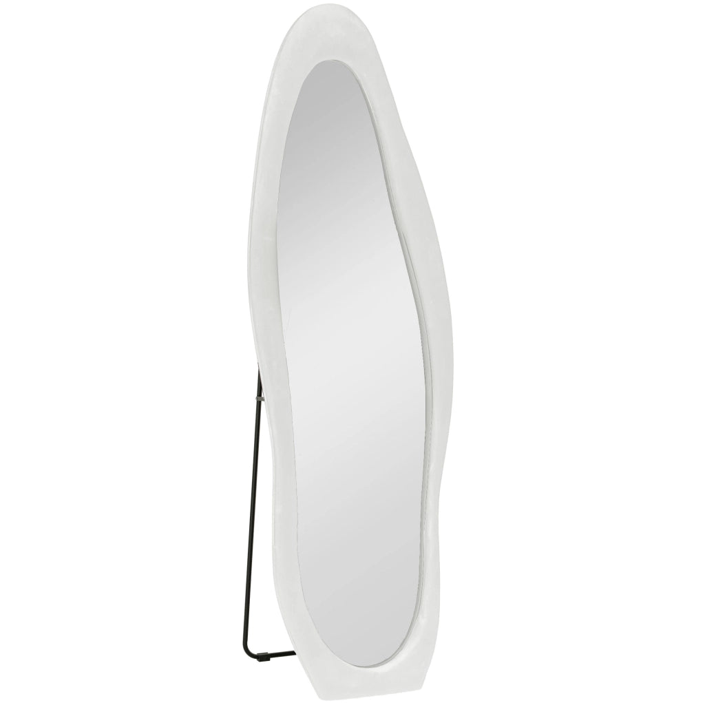 Specchio da Terra con Cornice in Velluto ¨C Minimal ¨C Bianco 160x50 cm