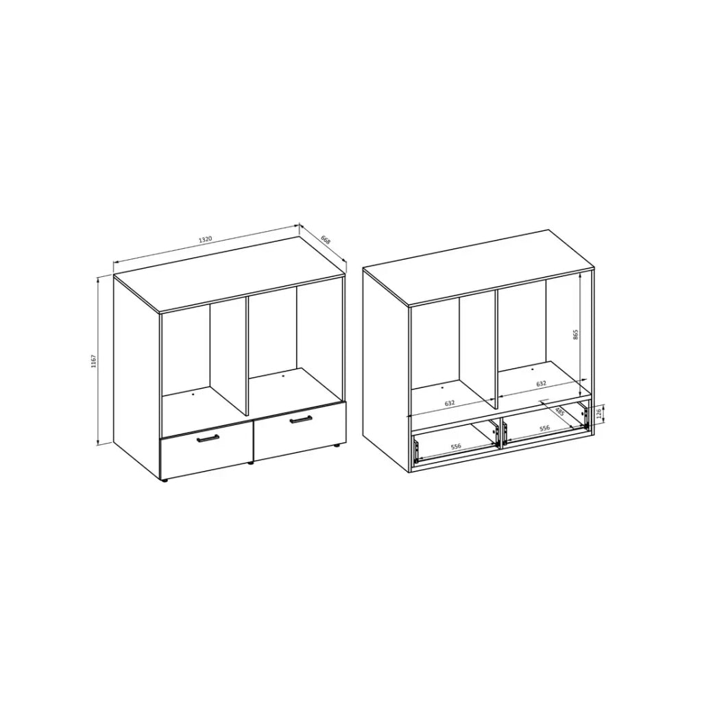 Mobile da bagno per lavatrice e asciugatrice collezione WASHING – 2 cassetti – Tortora e rovere