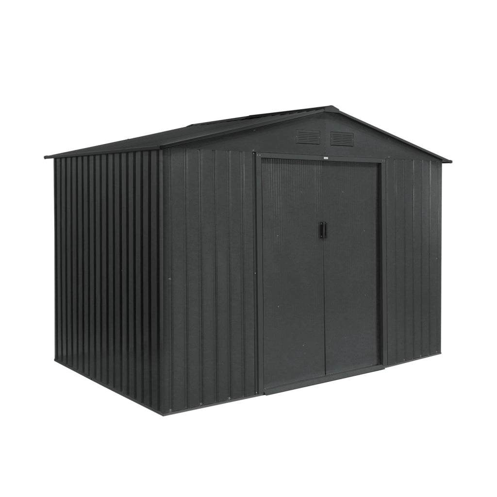 Casetta da giardino in metallo con kit di ancoraggio, 5.9m², antracite