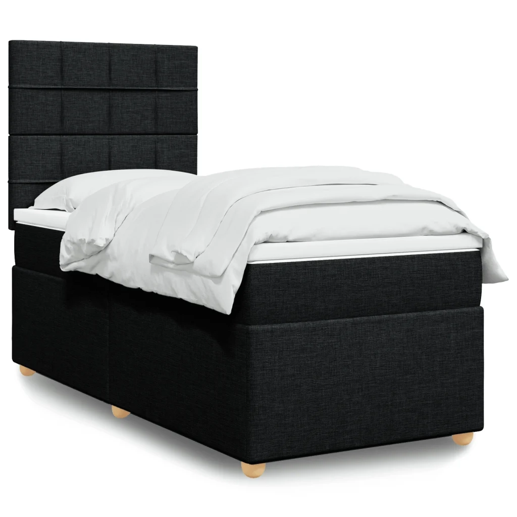 Giroletto a Molle con Materasso Nero 80x200 cm inTessuto 3293409
