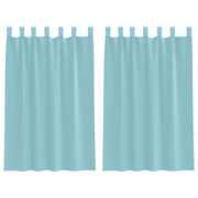 Tende in Voile con Passanti 2 pz Turchese 140x175 cm