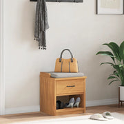 Panca da Corridoio-Sgabello-Panca con Contenitore SANDNES 45x40x50 cm Legno Massello di Pino 131427
