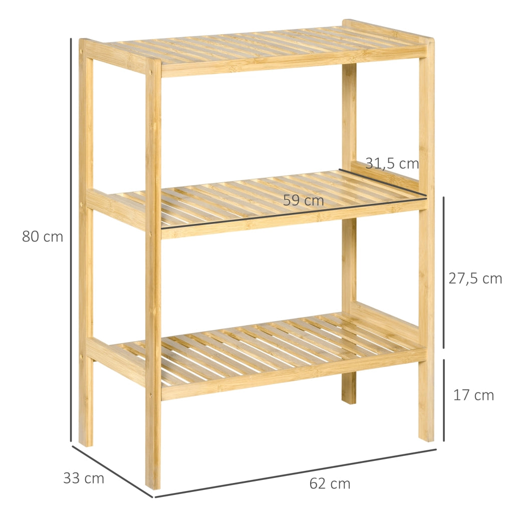 Libreria 3 livelli in bamb¨´ ¨C Minimal ¨C 62x33x80 cm naturale
