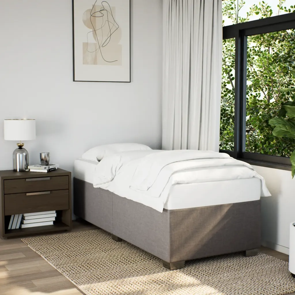 Letto singolo | Letto per adulti | Giroletto senza Materasso Tortora 80x200 cm Tessuto