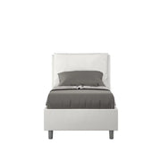 Letto singolo senza rete imbottito 80x190 similpelle bianco Antea