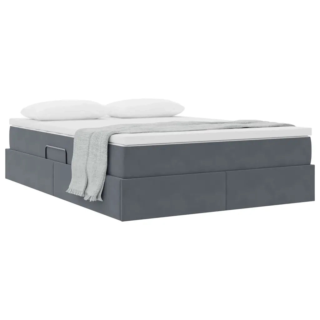 Letto con contenitore e materasso Grigio scuro 140 x 200 cm 3370306