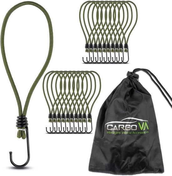 Set di cerniere elastiche da 20 pezzi - robuste e resistenti - resistenti all'UV e al tempo - con sacchetto - per vele e reti da tenda