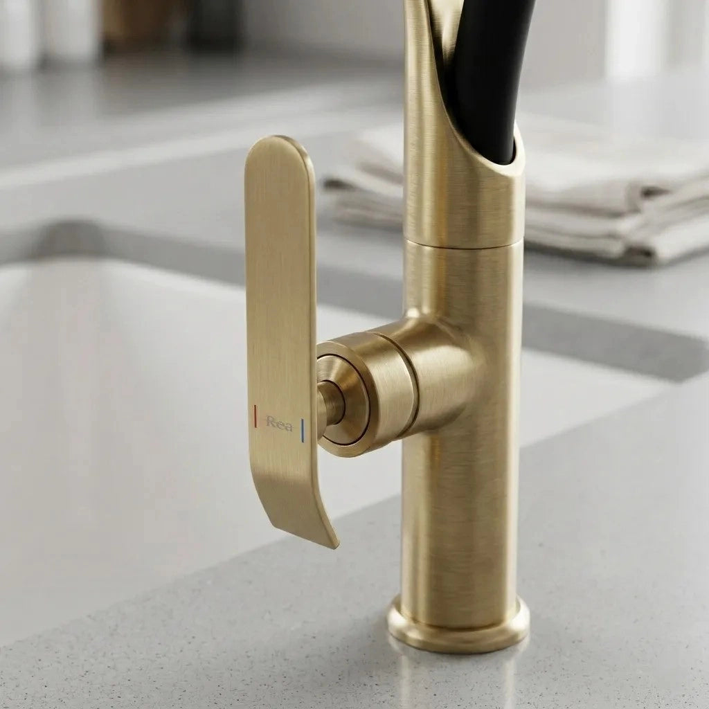 Rubinetto Da Cucina Rea Castor Gold Brush
