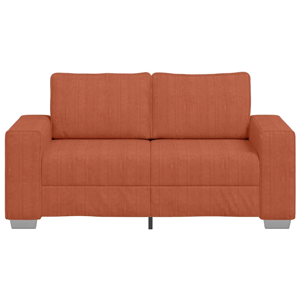 Divano Divanetto Rosso Arancione 160x77x82 cm Tessuto Velluto a Coste 4105199