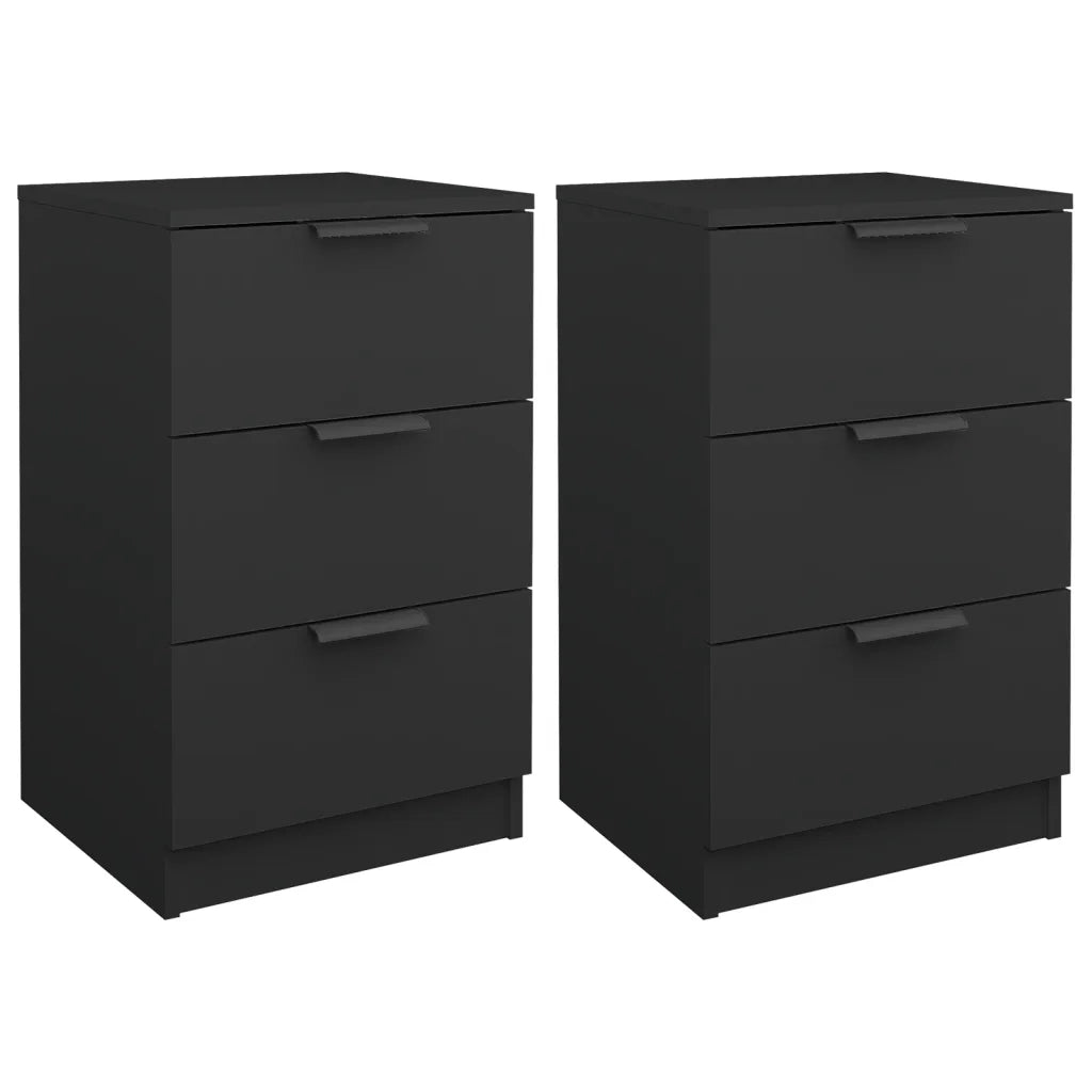Comodini 2 pz-Set di 2 Tavolino da notte Neri 40x36x65 cm