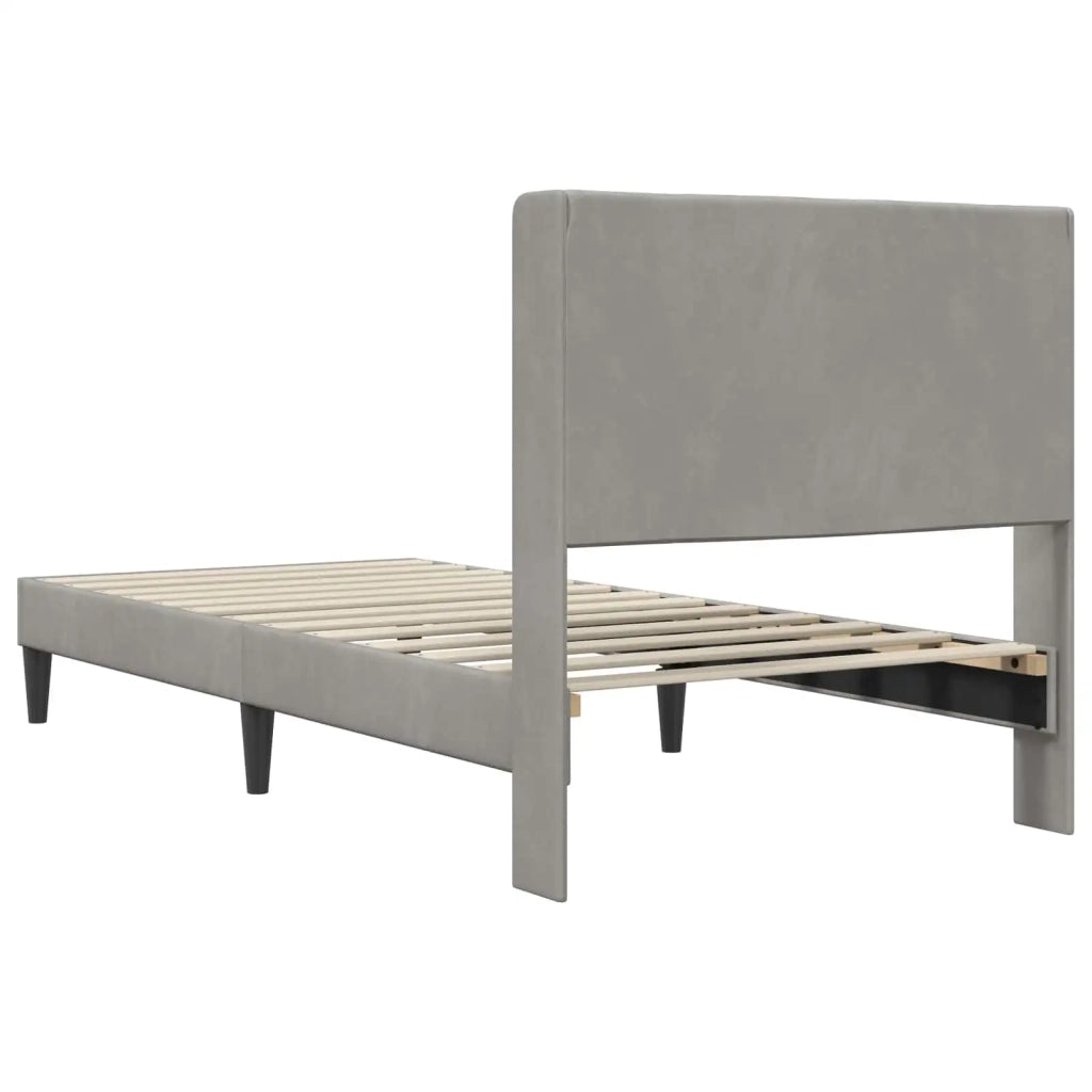 Struttura del letto-Giroletto Grigio Chiaro 90 x 190 cm Velluto 177605