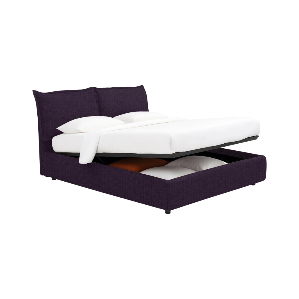 Malton, Letto Piazza e Mezza Sfoderabile Made in Italy, Viola