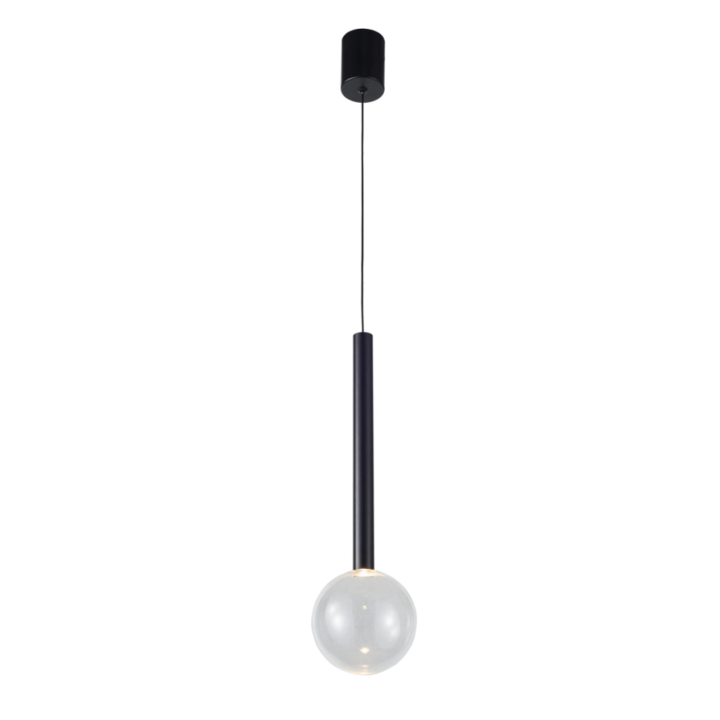 Lampada a sospensione nera 1 luce LED 6W 3000K Italux